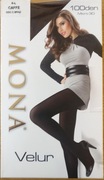 Rajstopy Mona Velur 100 Den - 4/L - brązowe