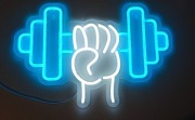 NEON SIŁOWNIA SZTANGA SZYLD FITNESS GYM LAMPKA NOENOWA LED USB BICEPS 