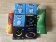 Zestaw Durex & SKYN | Prezerwatywy + Żele: Rozgrzewający i Aloes | Nowe