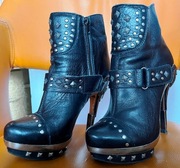 New Rock botki na oryginalnej, metalowej szpilce (38)