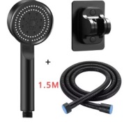 Słuchawka prysznicowa wąż uchwyt zestaw prysznicowy czarny