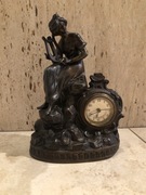 PIĘKNY STARY BUDZIK FIGURALNY W CYNIE KOBIETA