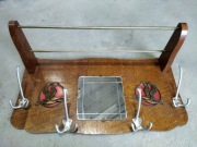 Wieszak drewniany wiszący z lustrem stylowy