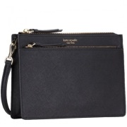 Kate Spade New York Cameron Zip torebka listonoszka czarna skórzana skóra
