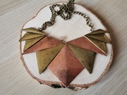 Duży masywny naszyjnik vintage stare złoto miedź 