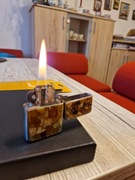 BURSZTYN BAŁTYCKI MOZAJKA ZAPALNICZKA I PAPIEROŚNICA STAL SZLACHETNA