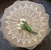 Duża okrągła serweta szydełkowa 92 cm – rękodzieło, gruby splot