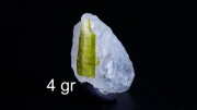 Turmalin Zielony Verdelit w Kwarcu |4gr| Minerał Surowy Kryształ Kamień 