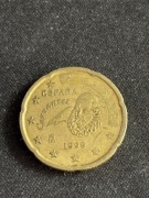 Rzadka moneta 20cent z 1999r, „cervantes espana”