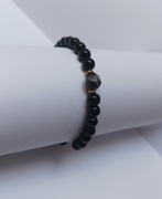 Bransoletka damska z kamieni naturalnych czarny turmalin i obsydian