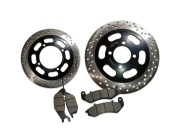 Nowy zestaw: 2x tarcza hamulcowa + 2x klocki Romet SCMB 125 (2018-22)