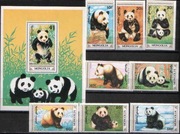 MONGOLIA 1990/Duża panda.[8zn+Bl.].. niekasowane