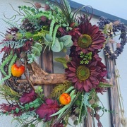 Wianek dekoracja drzwi ,ściana słoneczniki  jesienny 
