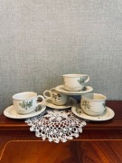 Poole England filiżanki retro vintage zioła kwiaty botanica