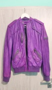 Kurtka skórzana fiolet bomberka rozm.S