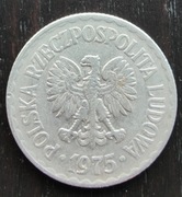 Moneta 1 ZŁOTY 1975 AL Polska Rzeczpospolita Ludowa UNIKAT BEZ SYMBOLU MW