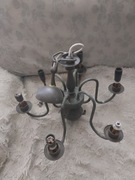 Stary żyrandol mosiężny PRL 