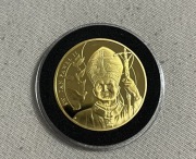Moneta kolekcjonerska pozłacana Jan Paweł II 