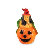 Figura Dekoracja Czarownica na Dyni Lampion