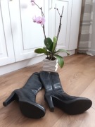 Kozaki zimowe czarne klasyczne Gino Rossi Skóra  