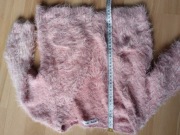 Kardigan włochacz z kieszonkami różowy dziewczynka