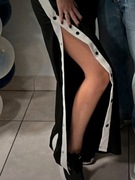 Czarne spodnie szerokie buggy rozpinane po bokach rozmiar S M