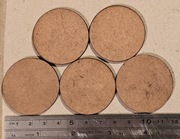 5 podstawek okrągłych MDF 40mm