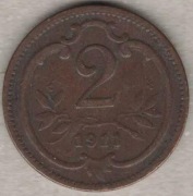 Austria 2 heller 1911 - 19 mm - nr 4