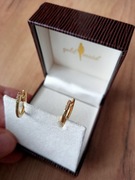 Kolczyki złote 585 waga 1,96g z 6 diamentami x 0,1 karata