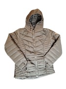 Nowa kurtka damska pikowana, czarna z kapturem, rozmiar L