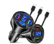 ŁADOWARKA SAMOCHODOWA 66W 4xUSB + KABEL 3W1 GRATIS