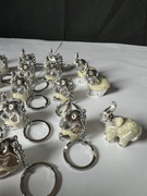 Słoniki, porcelana breloczki 20 sztuk zestaw, Słoń