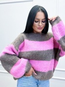 SWETEREK DAMSKI PASTELOWY PASY NOWOŚĆ WIOSNA 2026