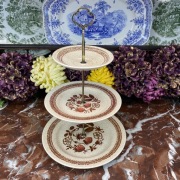 Angielska etażerka 3-poziomowa - Homespun - Wild Strawberry - Churchill #1