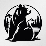 Niedźwiedź Góry Lasy Naklejka Wycinana Ploterowo Na Samochód, Laptopa