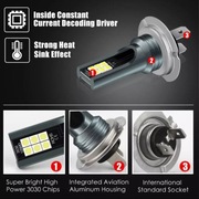 Nowe Żarówki LED H7 12v 55W 6000k 15000lm 50000h przeciwmgielne halogenowe 