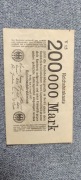 Niemcy 200 000 Mark 1923 Rok  Rzadkość