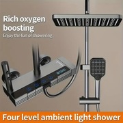 Zestaw Prysznicowy Natrysk z Deszczownicą i Termostatem + Wyświetlacz LED