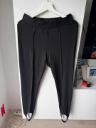 Czarne legginsy narciarki z gumką pod stopę High Waist - Bodyflirt - L