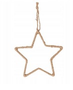 JUTOWA ZAWIESZKA OBRĘCZ GWIAZDKA 20 CM  OBRĘCZ DO DEKORACJI 