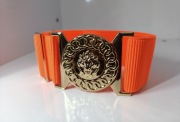 Pasek Damski Pomarańczowa Guma z Klamrą Lew 6 CM