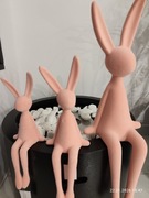 Zające różowe  3sztuki