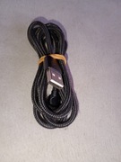 kabel przewód USB A - USB micro 1,20m czarny w otulinie materiałowej