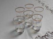 Szklanki ze złotym  paskiem PRL