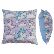 Poszewka 40x40 cm Jednorożce tęcza balony szary  - Bawełna