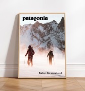 Patagonia climber mountain góra plakat A3 z ramą (29,7 cm x 42 cm)