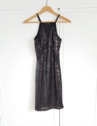 Sukienka Asos Club L XS 34 czarna cekiny obcisła
