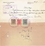 1933r, Warszawa, Rachunek za pracę, stemple, znaczki