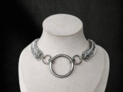 Masywny choker z kółkiem O-ring – chainmaille, stal chirurgiczna