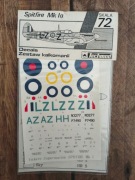 Techmod Spitfire Mk.Ia, kalkomania vintage, 1/72